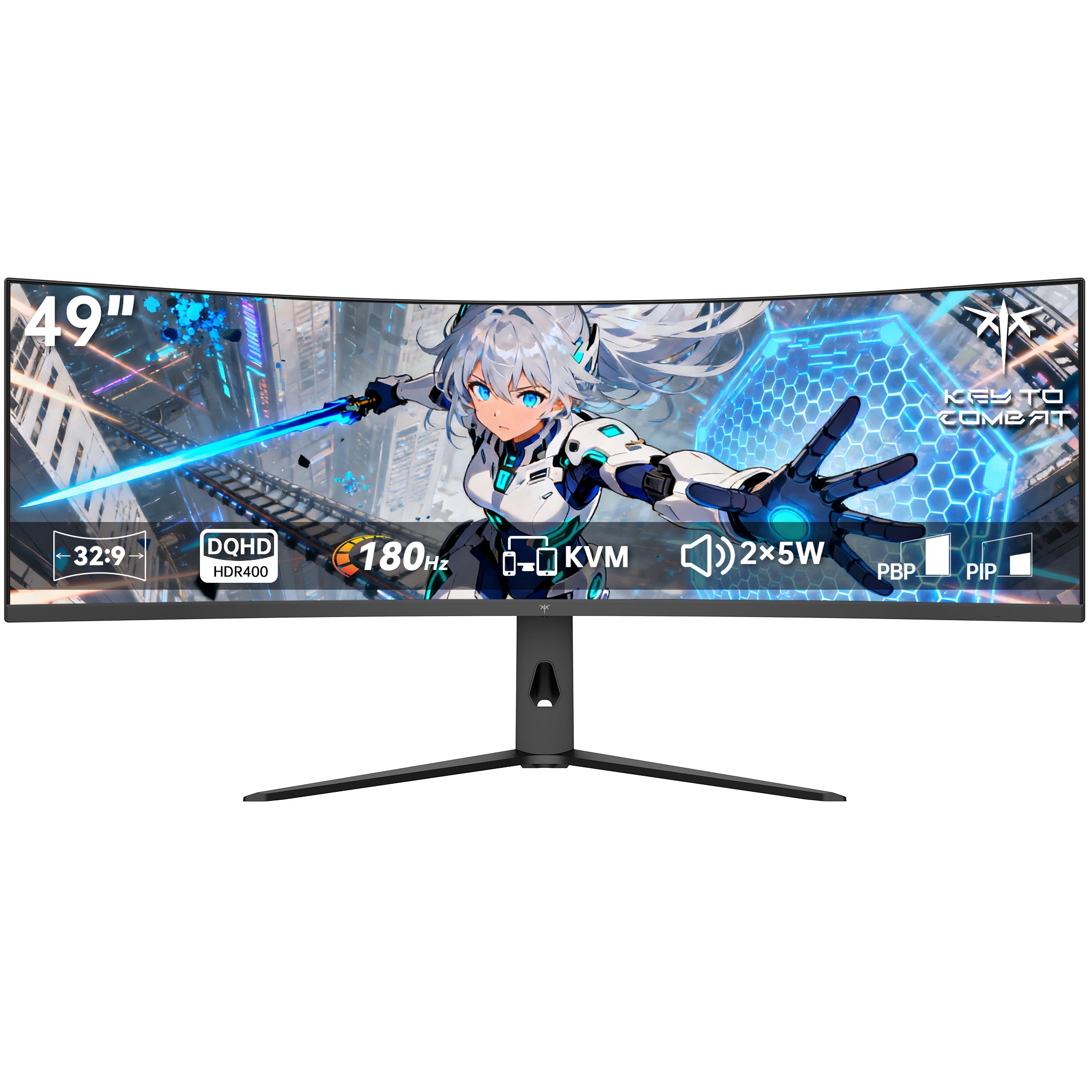49型 湾曲ゲーミングモニター|5120×1440 180Hz&KVM内蔵&USB-C 90W|H49S66