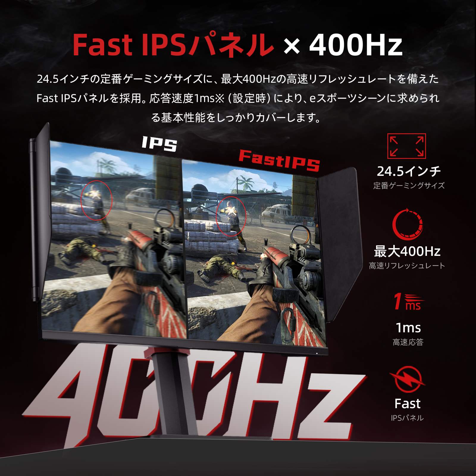 24.5型 ゲーミングモニター|360Hz(400Hz OC)&0.5ms Fast IPS|25M2 Pro