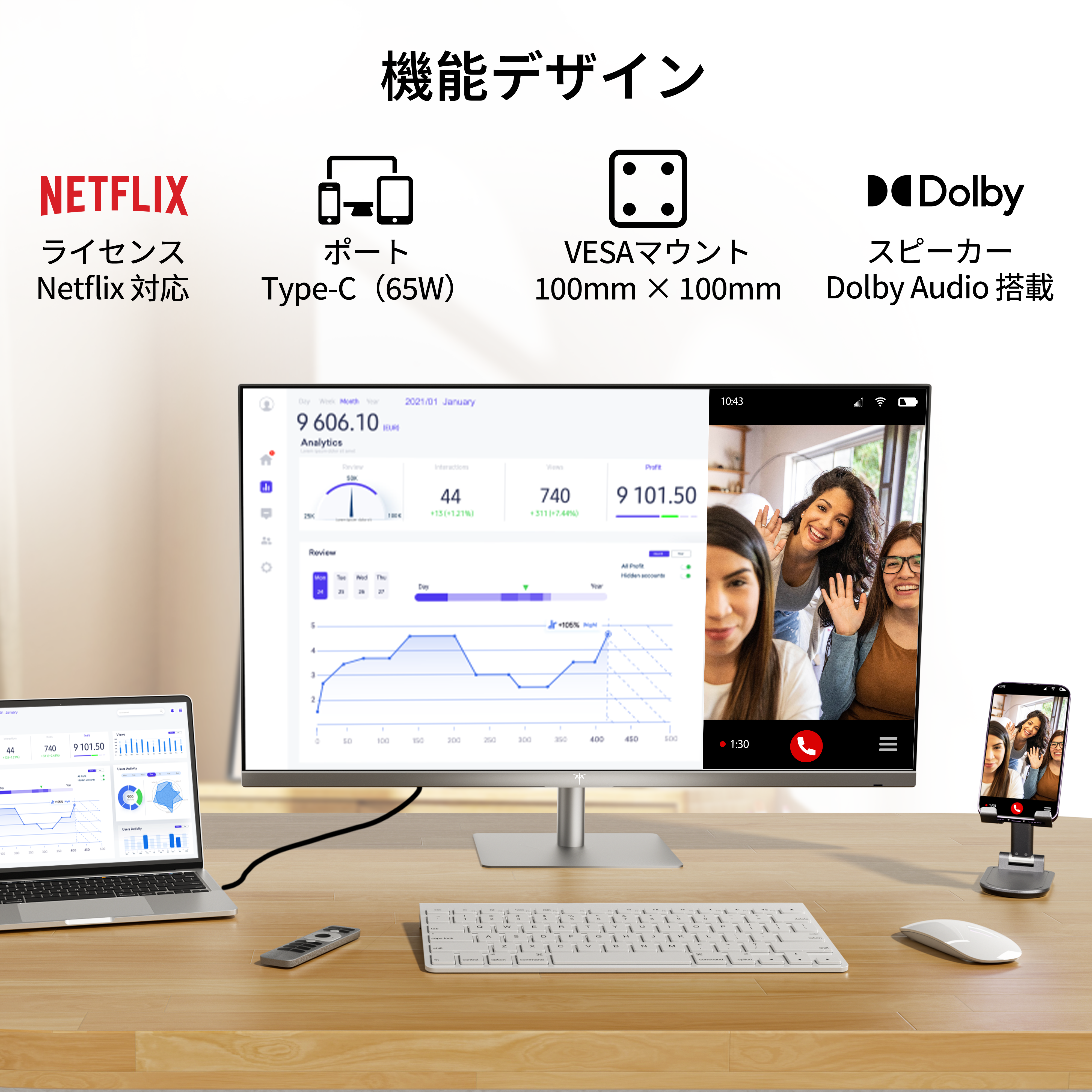 32 型 4K グーグルテレビ搭載 スマートモニター