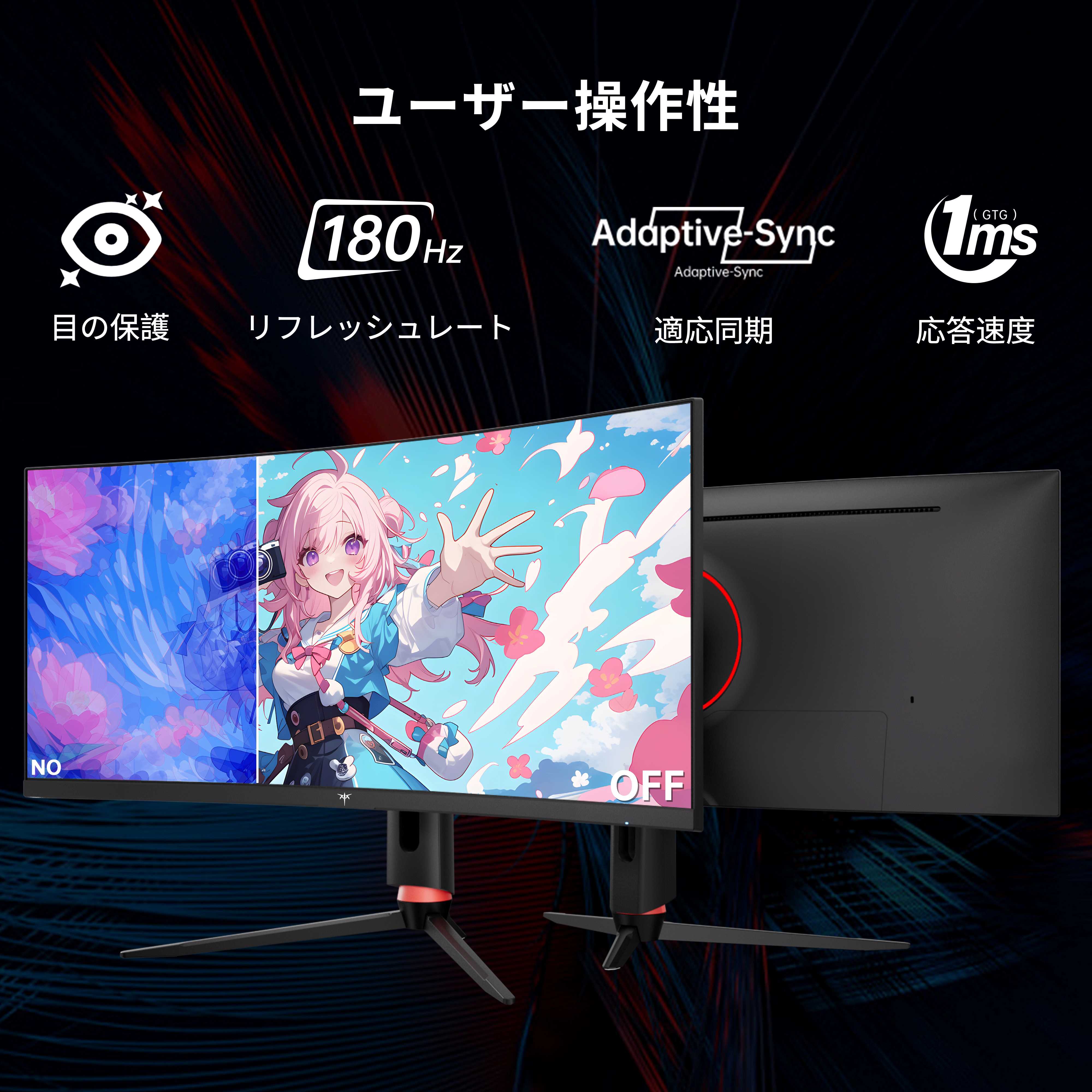 34 型湾曲ゲーミングモニター|2K180Hz&PIP|H34S18S